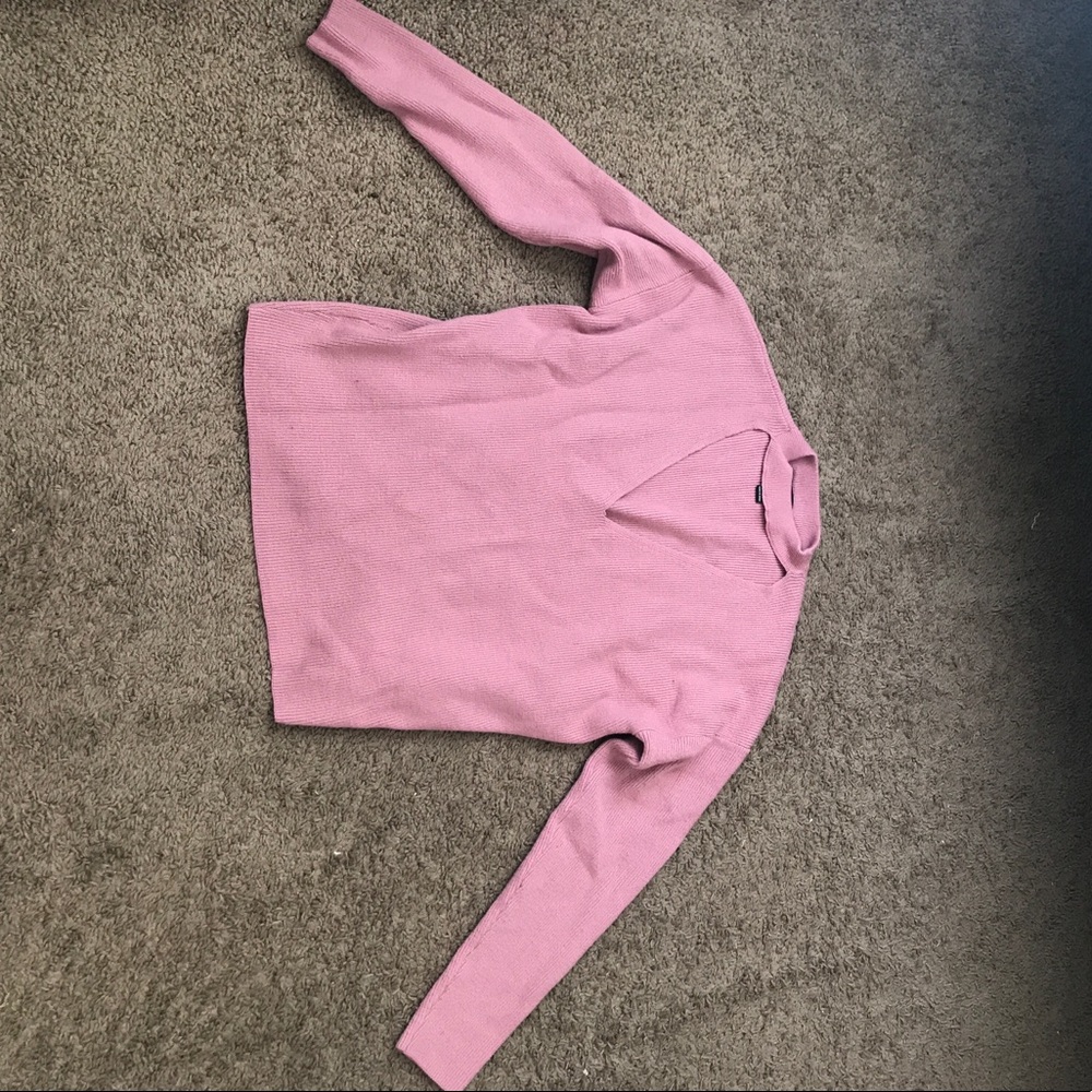 Pink forever 21 sweater with cut out neck
